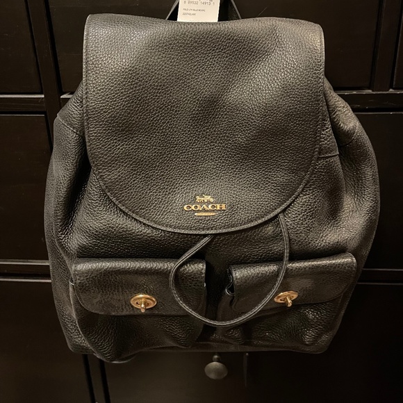 NWT Coach Black Backpack *Leather*